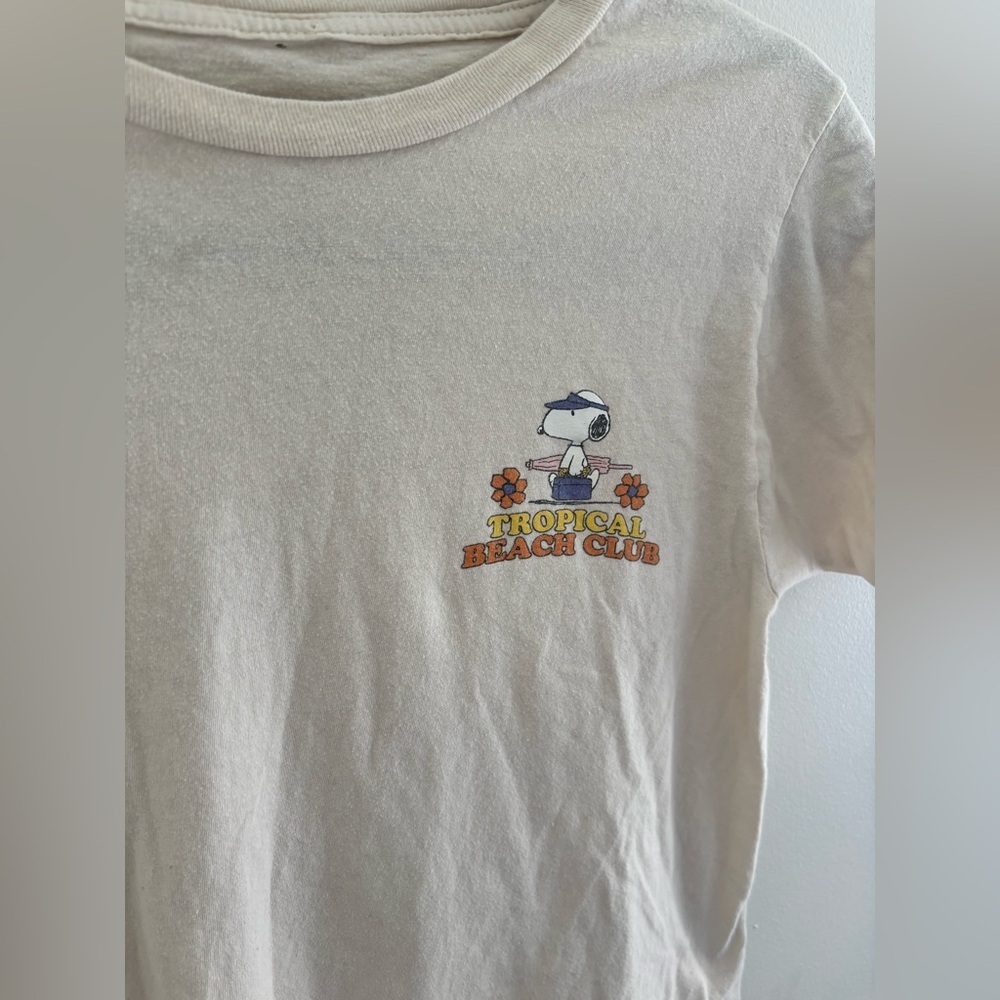 Peanuts Snoopy 100% Cotton Tropical Beach Club T-Shirt - Picture 9 of 13